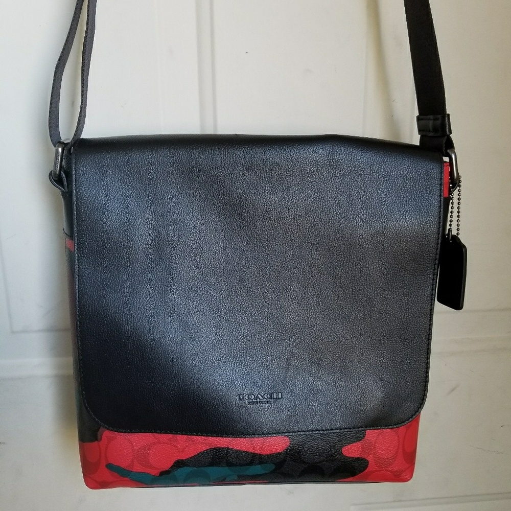 Coach Camo Sig Messenger bag and wallet